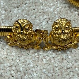 Vintage MIMI DI N stretch Owl Belt metal gold tone 1975 Womens